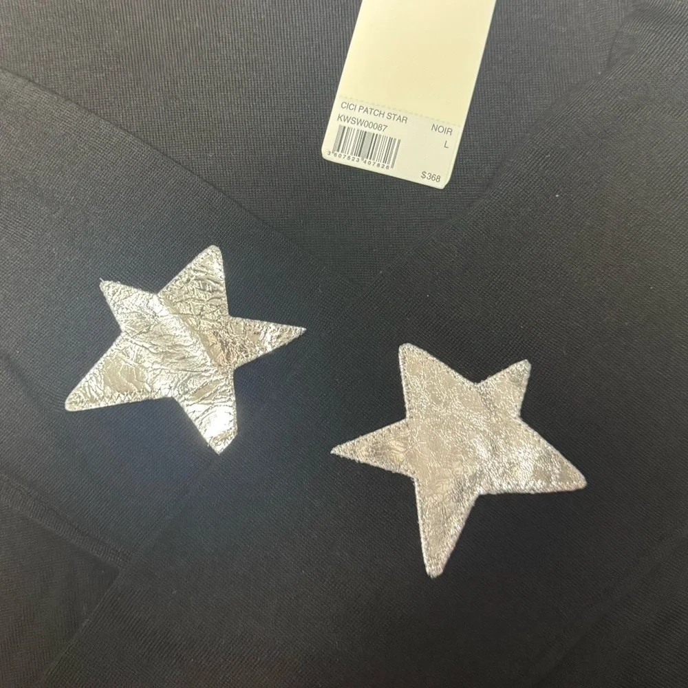 Zadig & Voltaire Cece Star Patch Cashmere Sweater in Black. - Picture 11 of 11